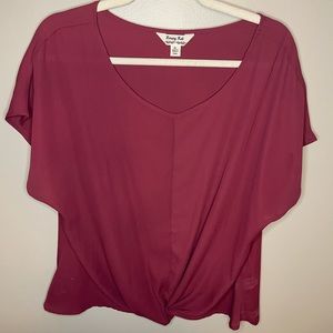 Dark Red Short Sleeve Blouse ❤️